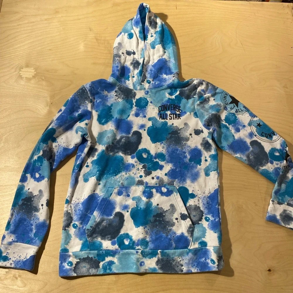 Converse Blue Camouflage Hoodie Sweatshirt XL (13-15 yrs) (ND)